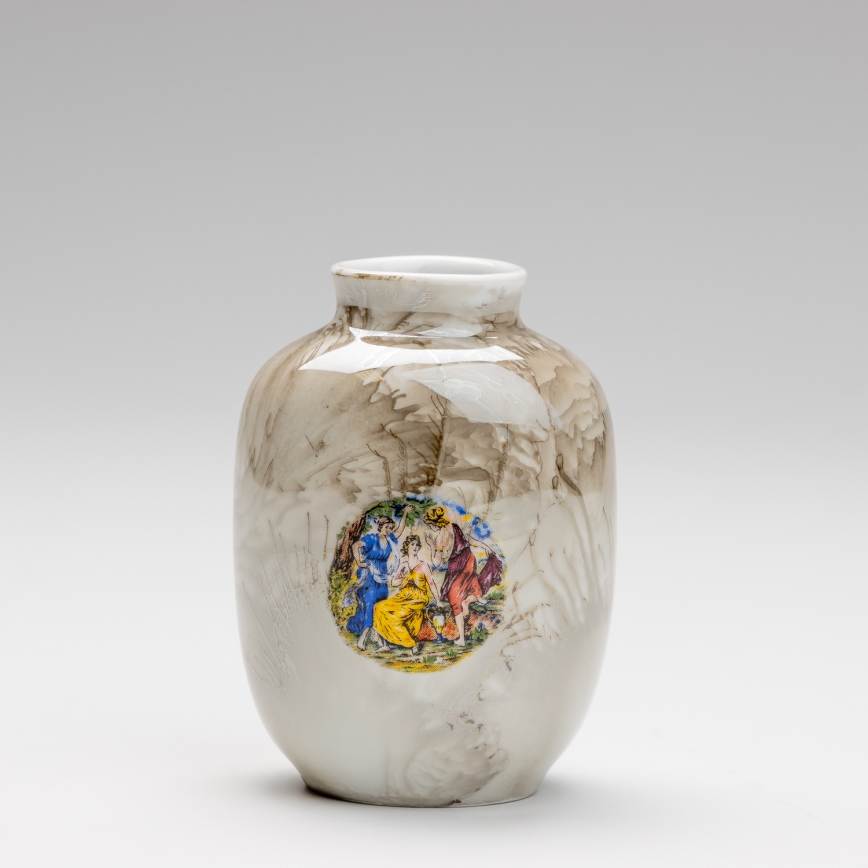 Πορσελάνινο βάζο 12,5x9 cm καφέ χάριτες