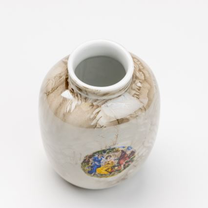 Πορσελάνινο βάζο 12,5x9 cm καφέ χάριτες