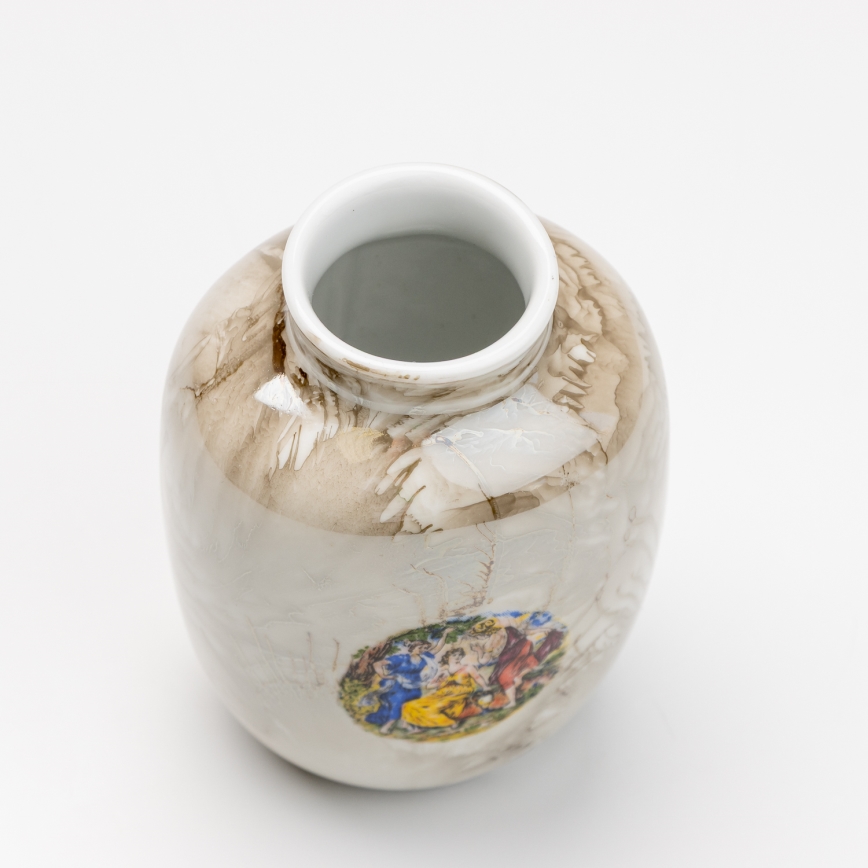 Πορσελάνινο βάζο 12,5x9 cm καφέ χάριτες