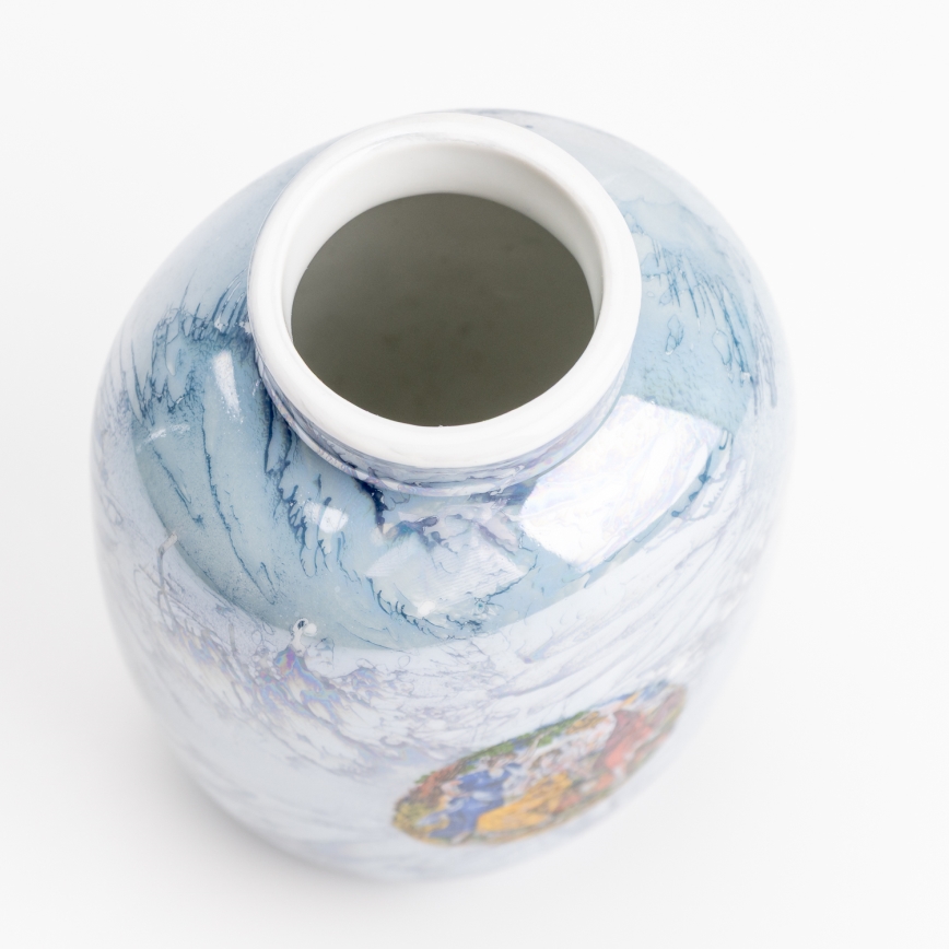 Πορσελάνινο βάζο 12,5x9 cm περλέ μπλε χάριτες