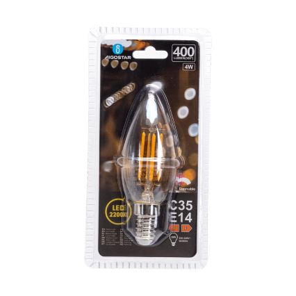 Ρυθμιζόμενη λάμπα LED FILAMENT C35 E14/4W/230V 2200K - Aigostar