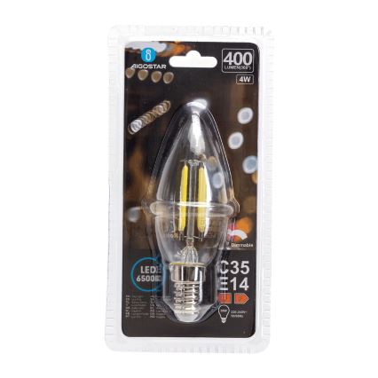 Ρυθμιζόμενη λάμπα LED FILAMENT C35 E14/4W/230V 6500K - Aigostar