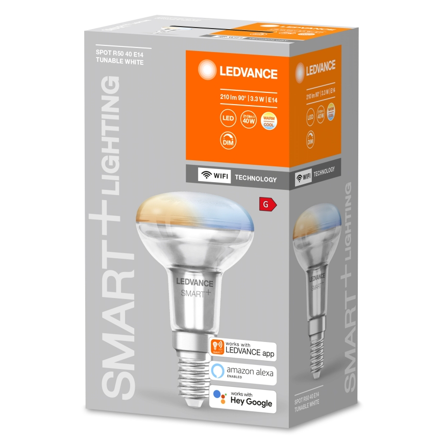LED ρυθμιζόμενη λάμπα προβολέα SMART+ R50 E14/3,3W/230V 2700-6500K Wi-Fi - Ledvance
