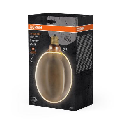 Ρυθμιζόμενη λάμπα LED VINTAGE E27/4W/230V 1800K, χρυσή - Osram
