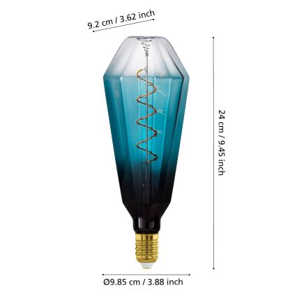 Ρυθμιζόμενη λάμπα LED VINTAGE E27/4W/230V 2000K μπλε - Eglo 110235