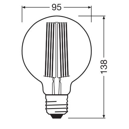 Ρυθμιζόμενη λάμπα LED VINTAGE FILAMENT E27/5,8W/230V 2200K - Osram