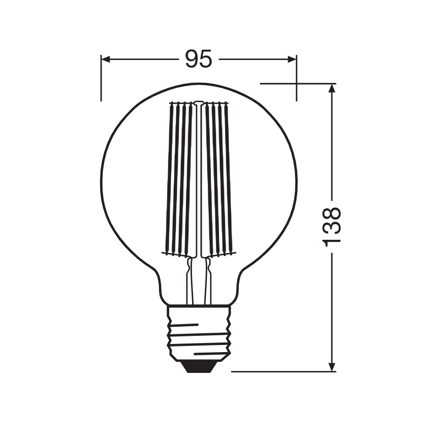 Ρυθμιζόμενη λάμπα LED VINTAGE FILAMENT E27/5,8W/230V 2200K - Osram