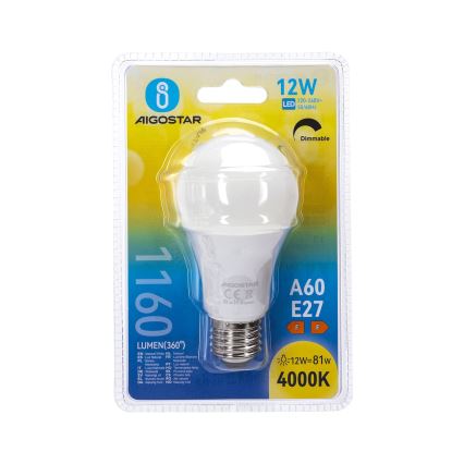 Ρυθμιζόμενη LED λάμπα A60 E27/12W/230V 4000K - Aigostar