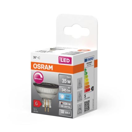 Ρυθμιζόμενη LED λάμπα MR16 GU5,3/5W/12V 4000K 36° CRI 90 - Osram