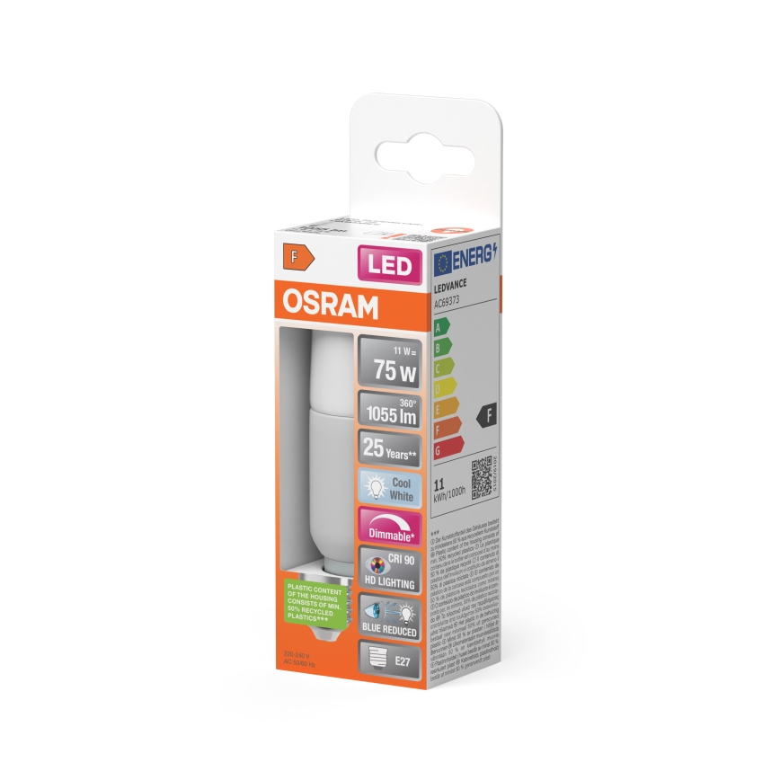 Ρυθμιζόμενη LED λάμπα STICK E27/11W/230V 4000K CRI 90 - Osram