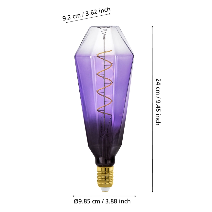 Ρυθμιζόμενη LED λάμπα VINTAGE E27/4W/230V 1800K μωβ - Eglo 110237