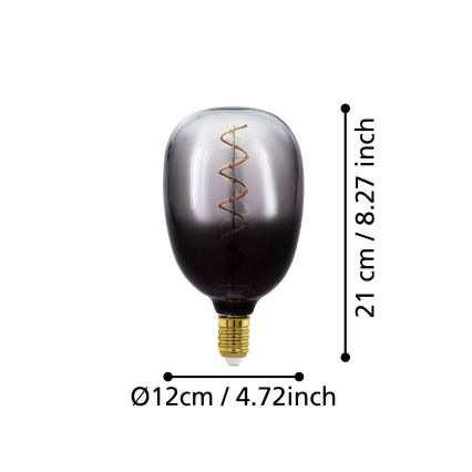 Ρυθμιζόμενη LED λάμπα VINTAGE T120 E27/4W/230V 1800K καπνιστή - Eglo 110227