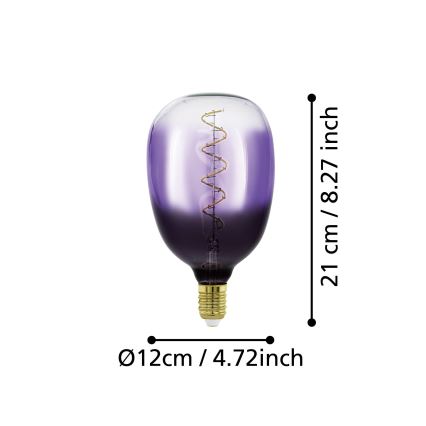 Ρυθμιζόμενη LED λάμπα VINTAGE T120 E27/4W/230V 1800K μωβ - Eglo 110226