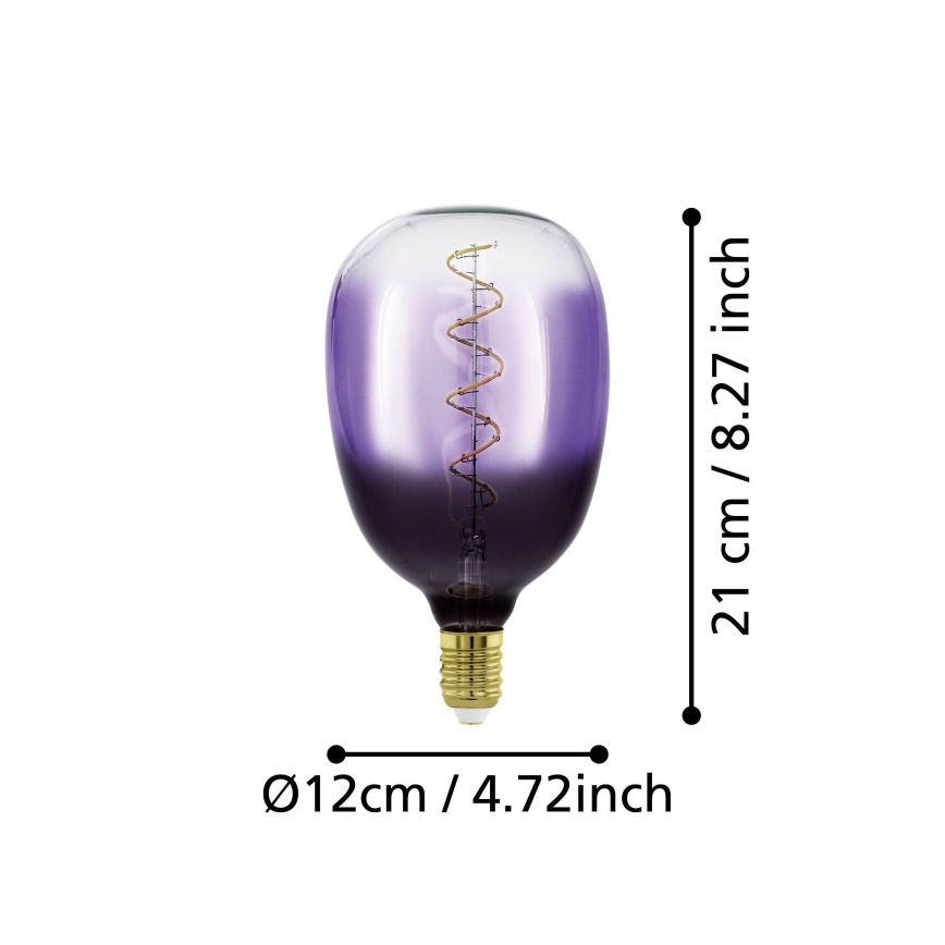 Ρυθμιζόμενη LED λάμπα VINTAGE T120 E27/4W/230V 1800K μωβ - Eglo 110226