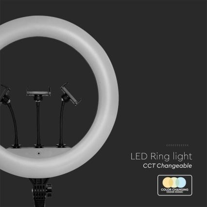 LED ρυθμιζόμενη λάμπα με τρίποδο και στήριγμα για vlog LED/55W/230V CRI 90 + τηλεχειριστήριο