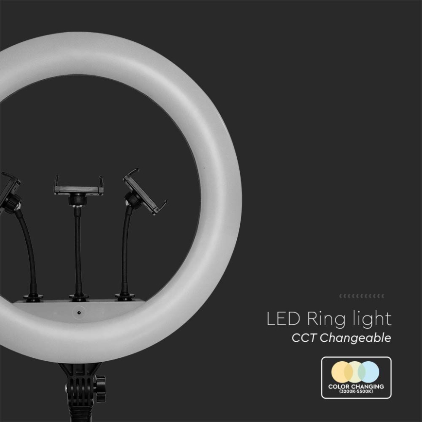 LED ρυθμιζόμενη λάμπα με τρίποδο και στήριγμα για vlog LED/55W/230V CRI 90 + τηλεχειριστήριο