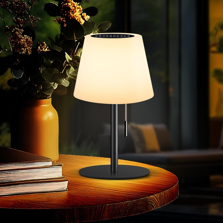 Ρυθμιζόμενη LED ηλιακή λάμπα LED/2W/5V USB 1200 mAh IP44 λευκή/μαύρη
