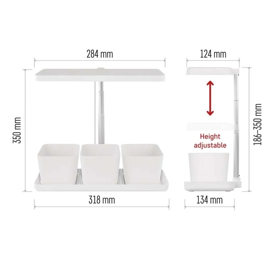 Ρυθμιζόμενη LED εσωτερική λάμπα για καλλιέργεια φυτών GROW LED/7W/5V