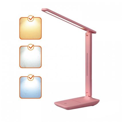 Ρυθμιζόμενη LED επιτραπέζια λάμπα NOBLITE N LED/7W/230V 3000/4000/6500K ροζ