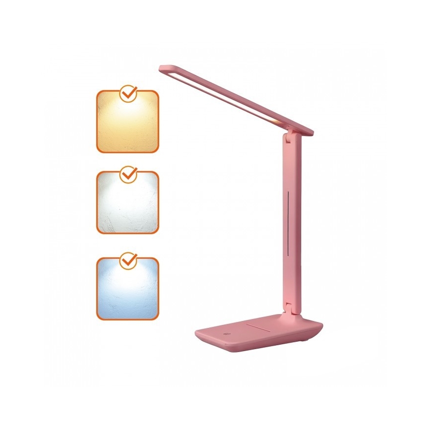 Ρυθμιζόμενη LED επιτραπέζια λάμπα NOBLITE N LED/7W/230V 3000/4000/6500K ροζ