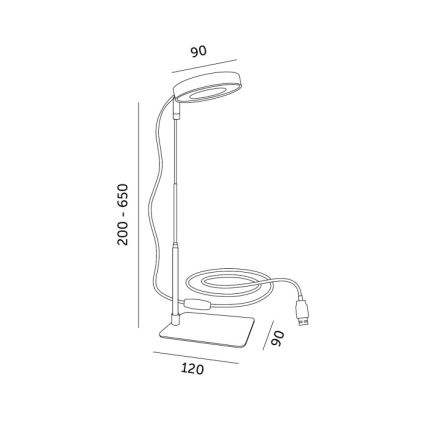 Ρυθμιζόμενη LED επιτραπέζια λάμπα για καλλιέργεια φυτών VERDI LED/5W/5V 1300K CRI 95 λευκή