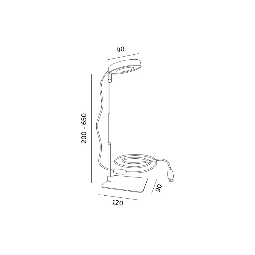 Ρυθμιζόμενη LED επιτραπέζια λάμπα για καλλιέργεια φυτών VERDI LED/5W/5V 1300K CRI 95 λευκή