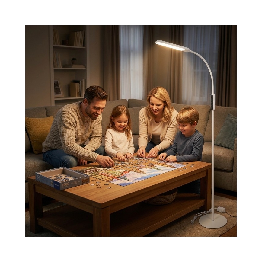 LED Ρυθμιζόμενη επιδαπέδια λάμπα TEILO LED/10W/230V 3000/4000/6500K λευκή + τηλεχειριστήριο