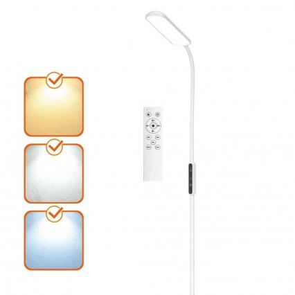 LED Ρυθμιζόμενη επιδαπέδια λάμπα TEILO LED/10W/230V 3000/4000/6500K λευκή + τηλεχειριστήριο
