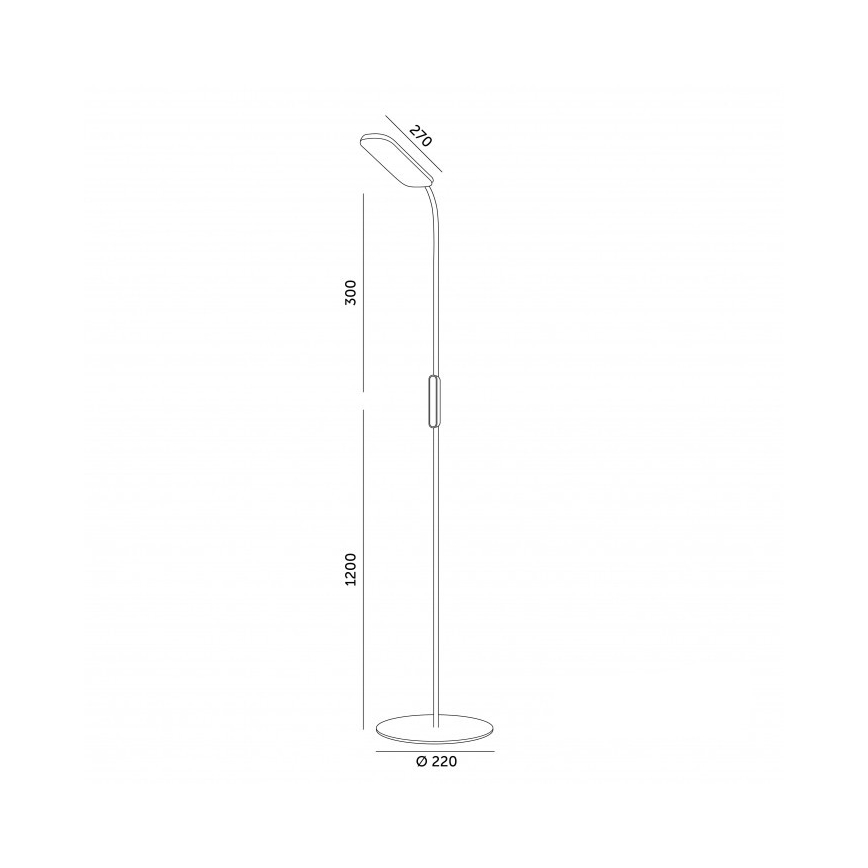 LED Ρυθμιζόμενη επιδαπέδια λάμπα TEILO LED/10W/230V 3000/4000/6500K λευκή + τηλεχειριστήριο