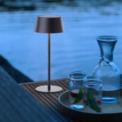 Ρυθμιζόμενη ηλιακή λάμπα αφής LED/3W/5V USB 1800 mAh IP44 μαύρη