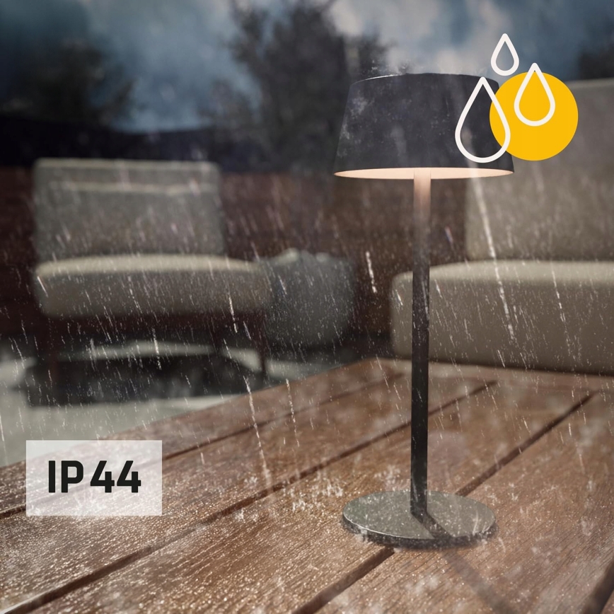 Ρυθμιζόμενη ηλιακή λάμπα αφής LED/3W/5V USB 1800 mAh IP44 μαύρη