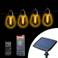 Ρυθμιζόμενη ηλιακή γιρλάντα LED 25xLED/1,5W/3,7/5V 2700-10000K 2200 mAh 15 m IP65 μαύρη + τηλεχειριστήριο