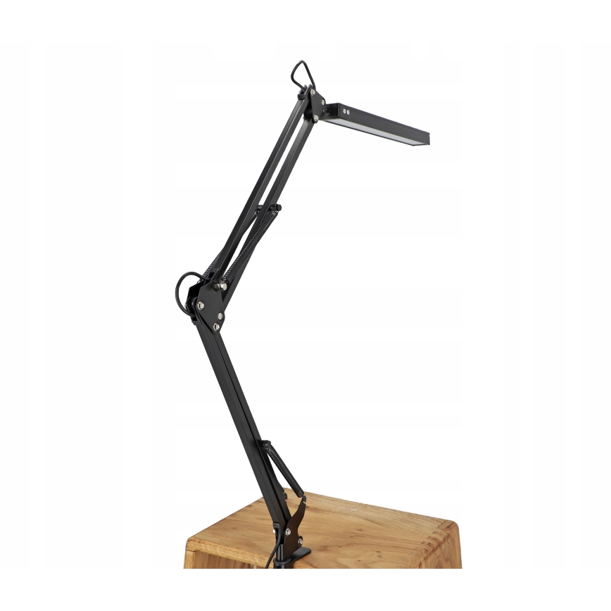 Ρυθμιζόμενη LED επιτραπέζια λάμπα με έλεγχο αφής, εύκαμπτη, με σφιγκτήρα LED/10W/5/230V 3000/4000/6000K μαύρη