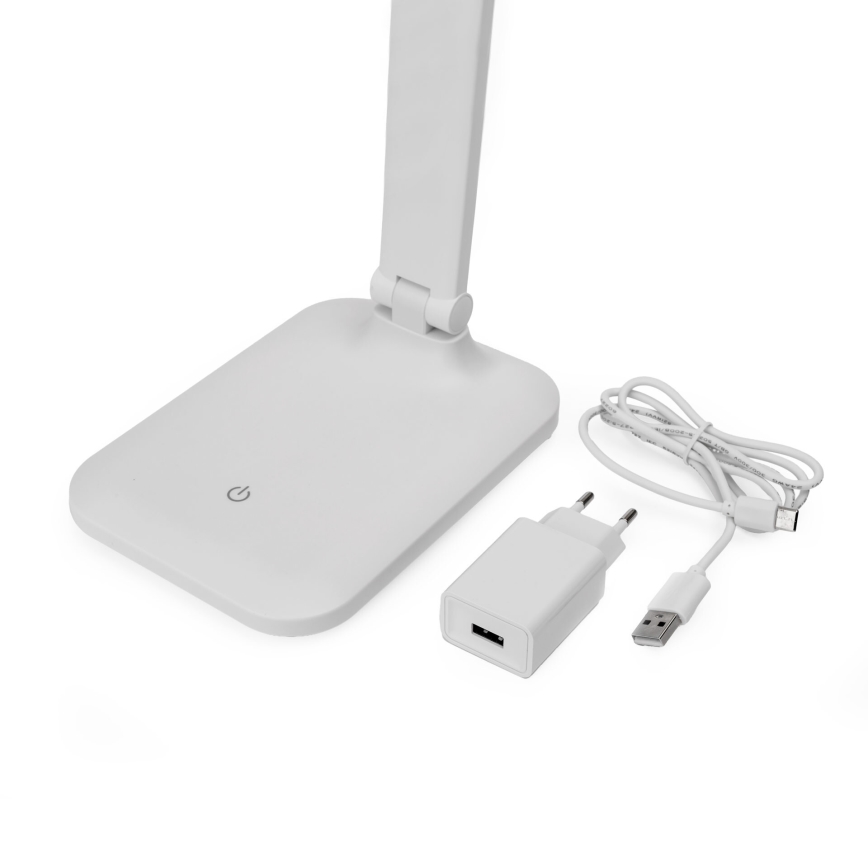 Ρυθμιζόμενη επιτραπέζια LED λάμπα με έλεγχο αφής και θύρα USB REMUS LED/5W/230V, λευκή