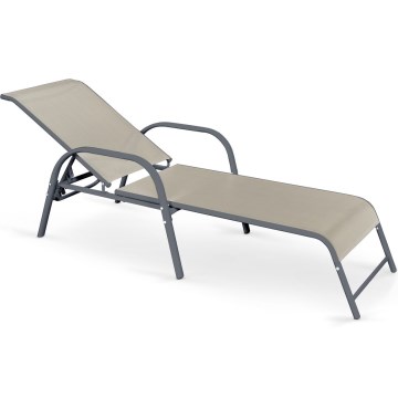 Ρυθμιζόμενη ξαπλώστρα MOSLER γκρι/μπεζ