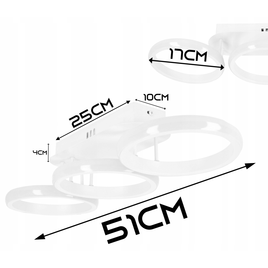 LED Ρυθμιζόμενο φωτιστικό οροφής LED/30W/230V 3000-6500K λευκό Wi-Fi Tuya + τηλεχειριστήριο
