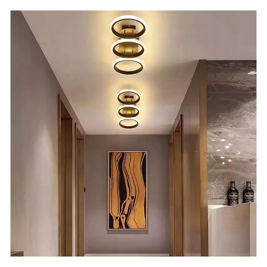 Ρυθμιζόμενο LED φωτιστικό οροφής 30W/230V 3000-6500K μαύρο Wi-Fi Tuya + τηλεχειριστήριο