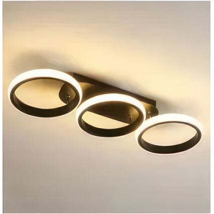 Ρυθμιζόμενο LED φωτιστικό οροφής 30W/230V 3000-6500K μαύρο Wi-Fi Tuya + τηλεχειριστήριο