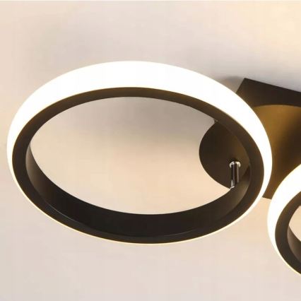 Ρυθμιζόμενο LED φωτιστικό οροφής 30W/230V 3000-6500K μαύρο Wi-Fi Tuya + τηλεχειριστήριο