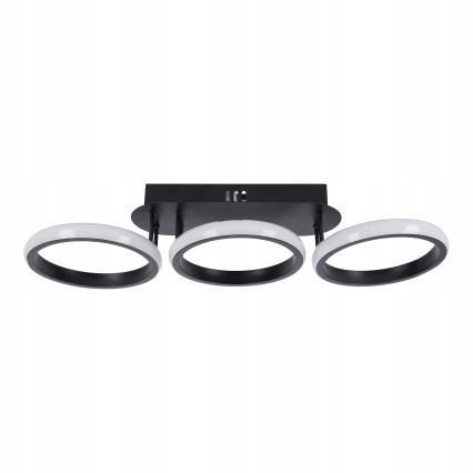 Ρυθμιζόμενο LED φωτιστικό οροφής 30W/230V 3000-6500K μαύρο Wi-Fi Tuya + τηλεχειριστήριο