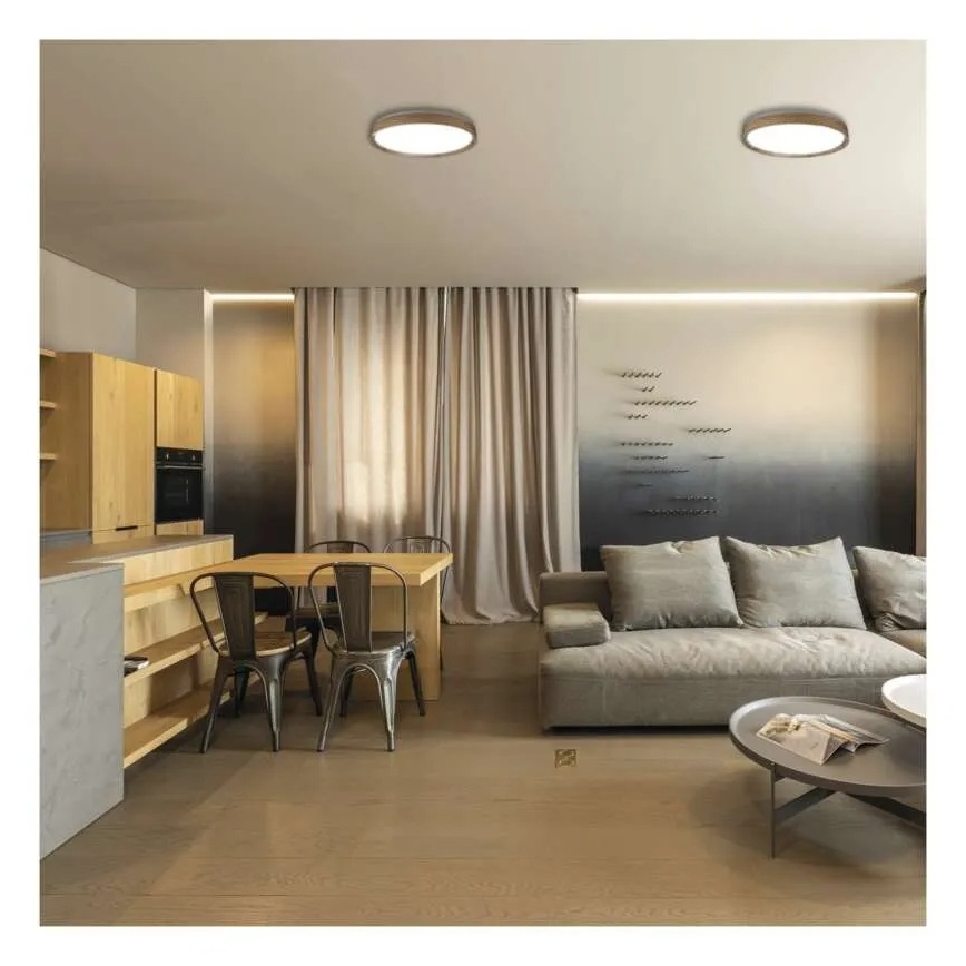 Ρυθμιζόμενο LED φωτιστικό οροφής ILVI LED/30W/230V 2700-6500K διάμ. 40 cm σε απομίμηση ξύλου + τηλεχειριστήριο