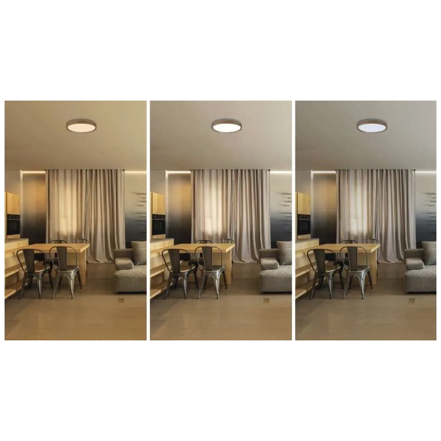 Ρυθμιζόμενο LED φωτιστικό οροφής ILVI LED/30W/230V 2700-6500K διάμ. 40 cm σε απομίμηση ξύλου + τηλεχειριστήριο