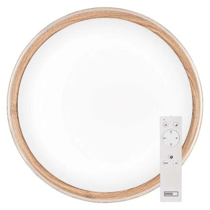 Ρυθμιζόμενο LED φωτιστικό οροφής ILVI LED/30W/230V 2700-6500K διάμ. 40 cm σε απομίμηση ξύλου + τηλεχειριστήριο