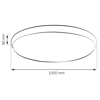 Ρυθμιζόμενο LED φωτιστικό οροφής KERN LED/100W/230V 3000/4000/6000K διάμ. 100 cm μαύρο + τηλεχειριστήριο