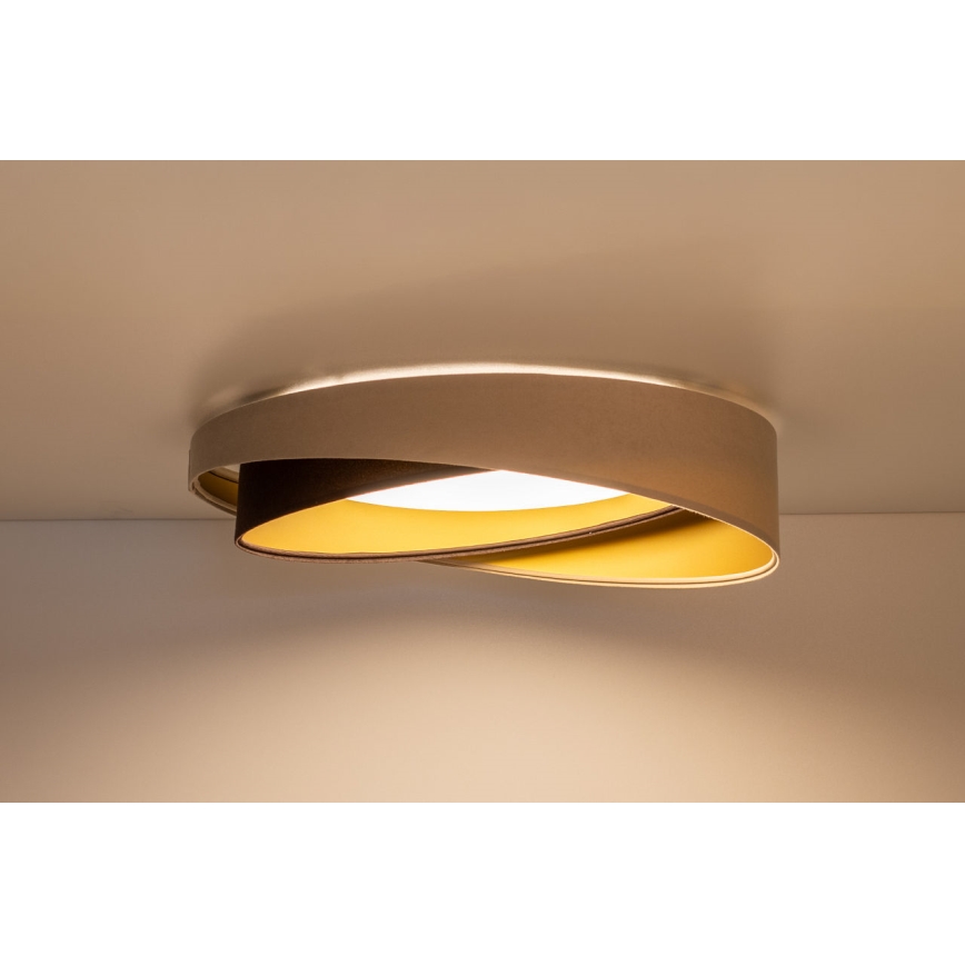 Ρυθμιζόμενο LED φωτιστικό οροφής SMART GALAXY MODERN LED/24W/230V 3000–6500K διάμ. 55 εκ. μπεζ/καφέ/χρυσό + τηλεχειριστήριο