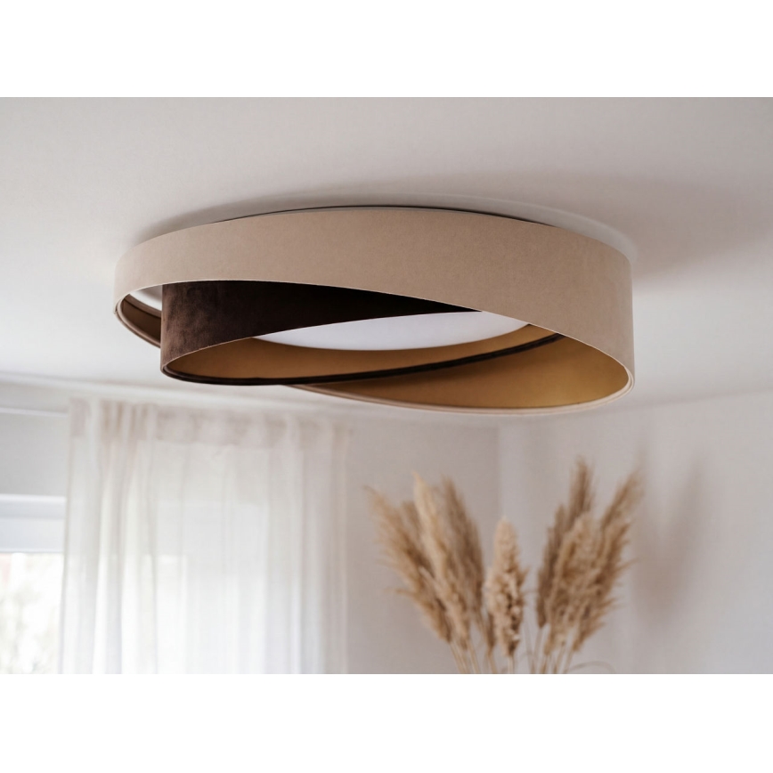 Ρυθμιζόμενο LED φωτιστικό οροφής SMART GALAXY MODERN LED/24W/230V 3000–6500K διάμ. 55 εκ. μπεζ/καφέ/χρυσό + τηλεχειριστήριο