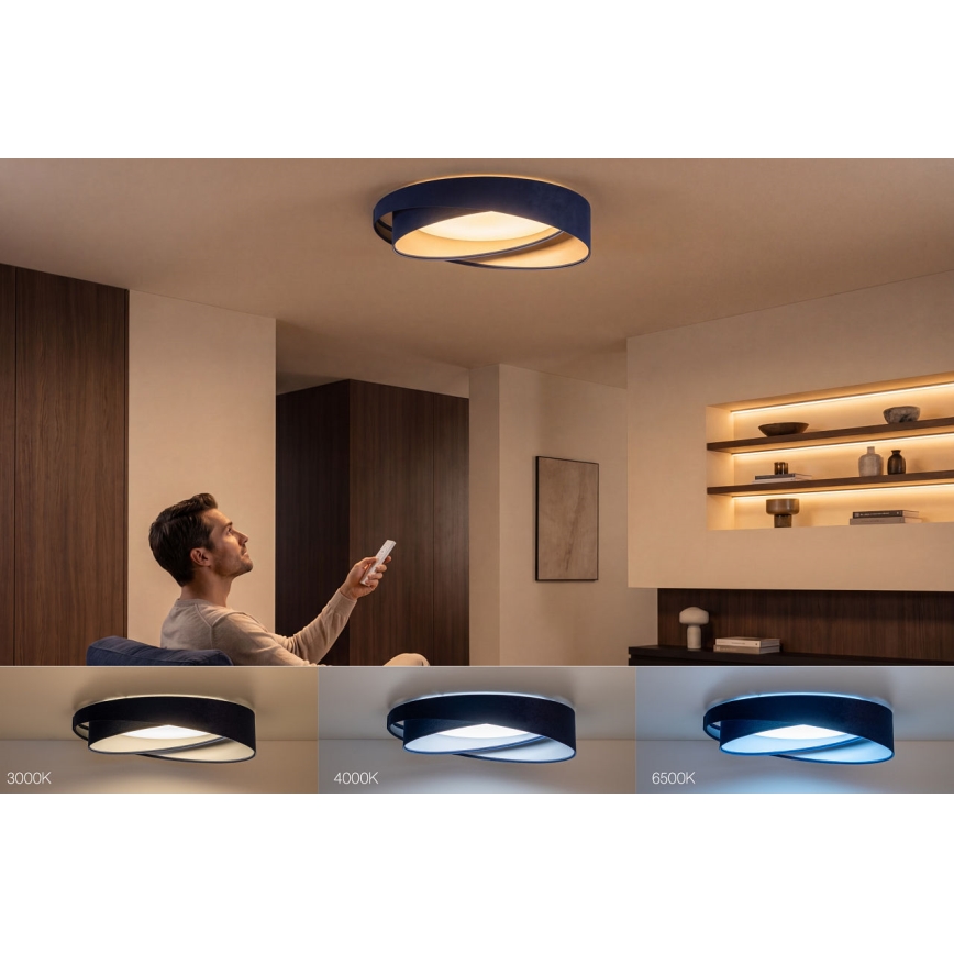 Ρυθμιζόμενο LED φωτιστικό οροφής SMART GALAXY MODERN LED/24W/230V 3000-6500K Ø 55 cm μπλε/ασημί + τηλεχειριστήριο