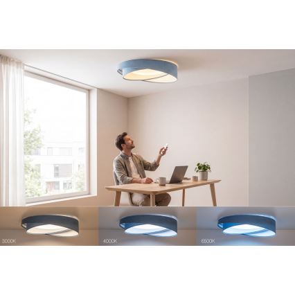 Ρυθμιζόμενο φωτιστικό οροφής SMART GALAXY MODERN LED/24W/230V 3000-6500K διάμ. 55 cm μπλε + τηλεχειριστήριο