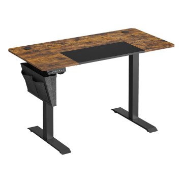 Ρυθμιζόμενο κατά ύψος γραφείο SOLEA-X, καφέ/μαύρο