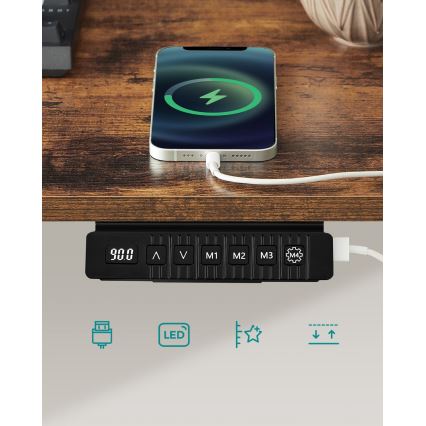 Ρυθμιζόμενο κατά ύψος γραφείο SOLEA-X, καφέ/μαύρο